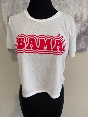 BAMA Retro Graphic White Crop Tee - Roll Tide - Alabama